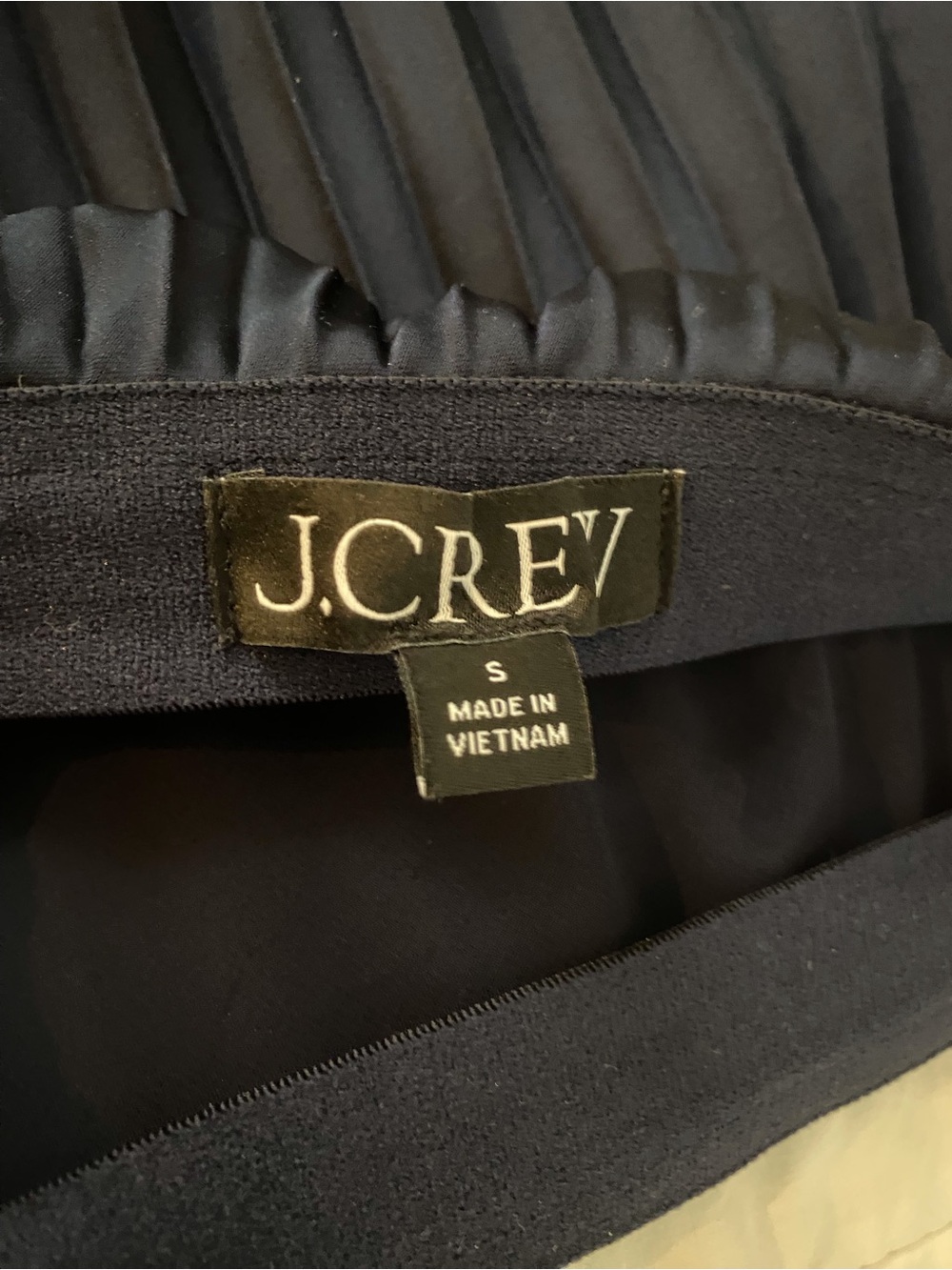 J. Crew Navy Pleated A-Line Midi Skirt - Picture 4 of 5